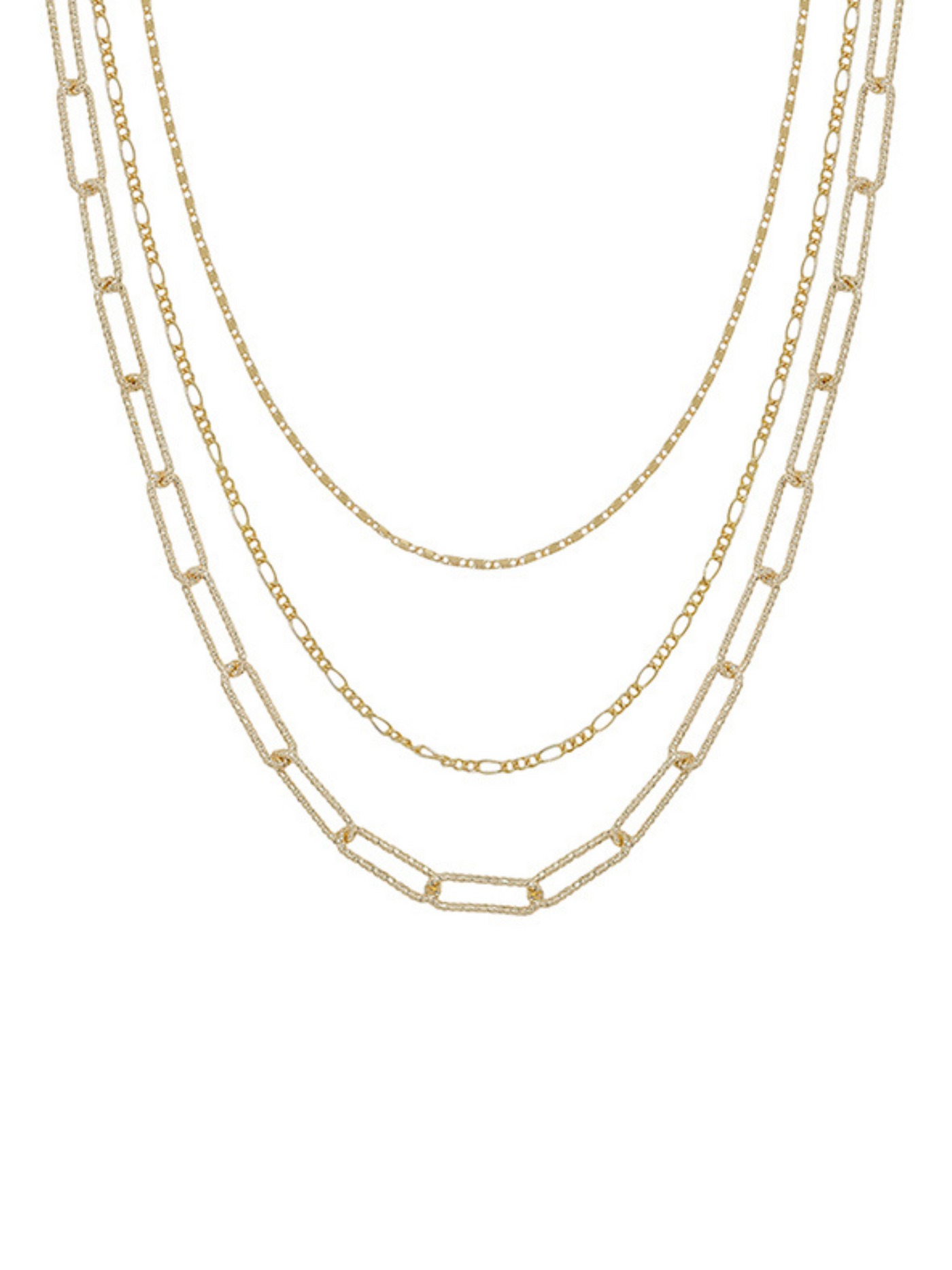 Multi Chain 3 Layered Short Necklace