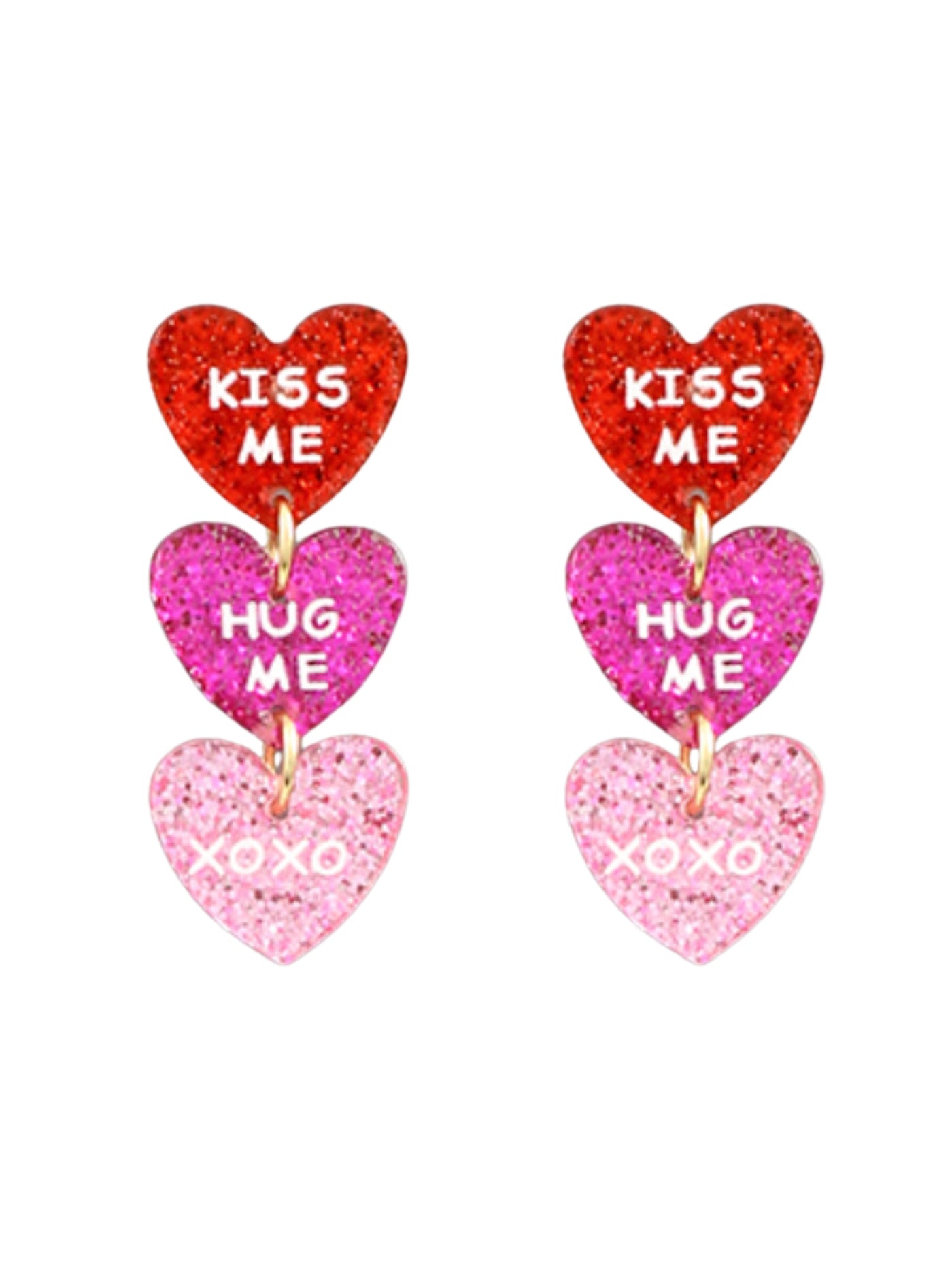 Kiss Me Valentine Hearts Tier Earrings