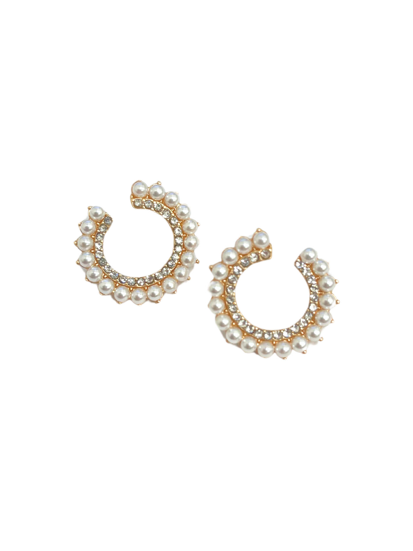 Pearl Open Circle Earrings