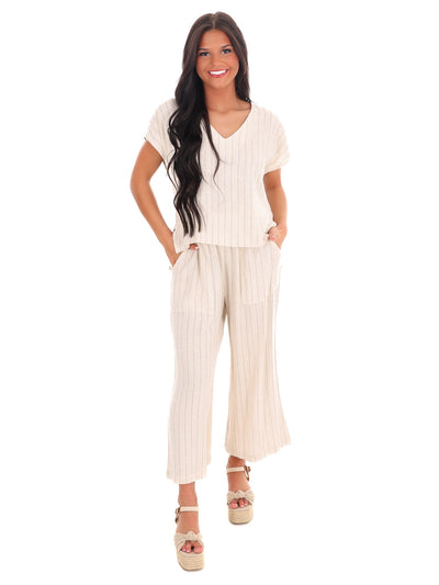 Life Well Lived Striped Linen Top