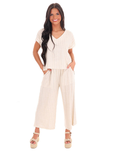 Endless Possibilities Pinstripe Cropped Pants