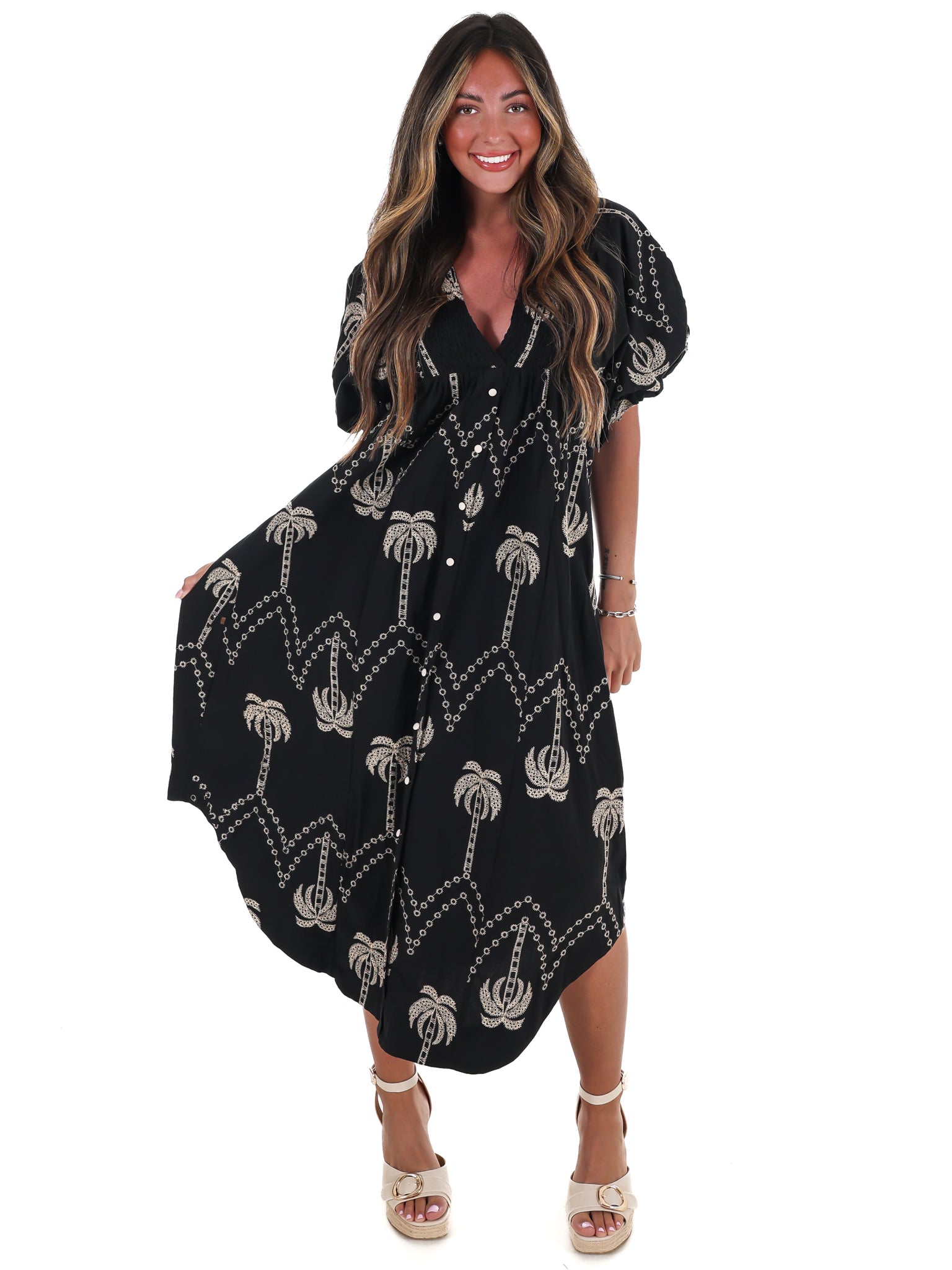 green emerald velvet dress Bloomline Embroidered Midi Dress – Josie's Boutique