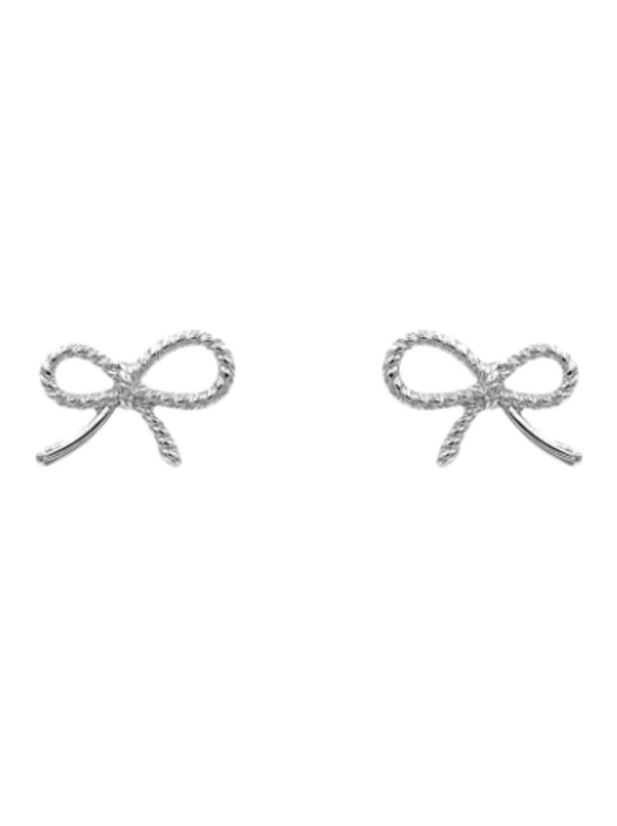 Rope Textured Ribbon Stud Earrings