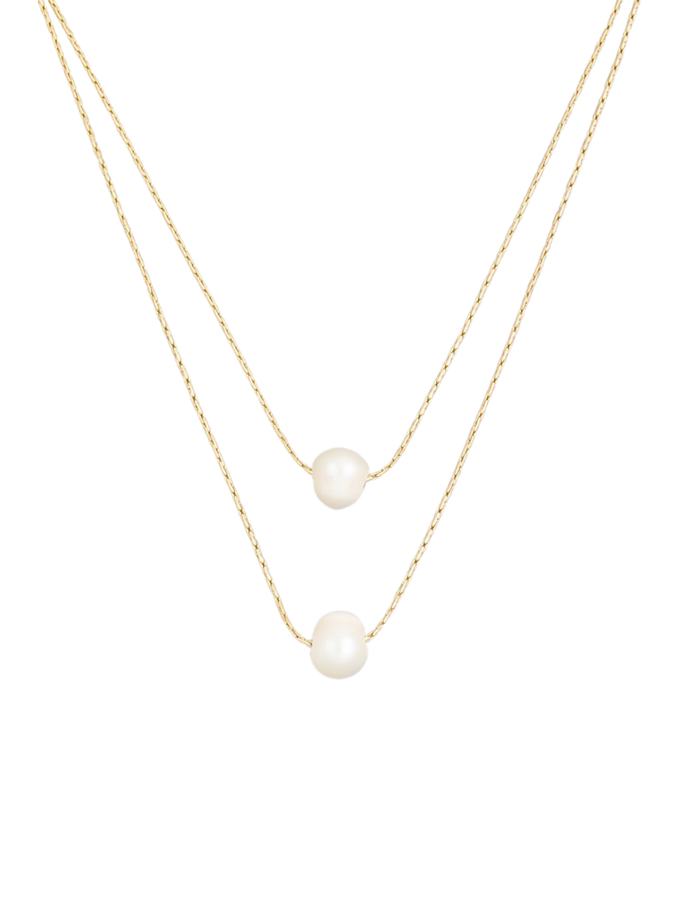 Two Layered Double Pearl Necklace