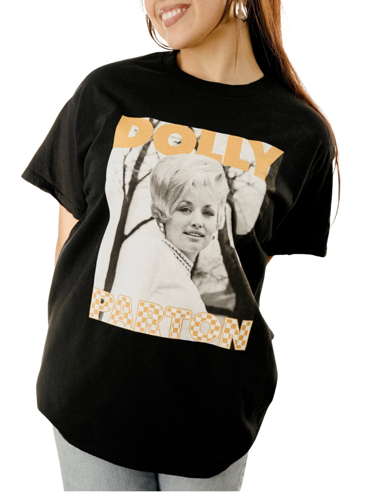 Dolly Parton Tennessee Checkerboard Thrifted Distressed Tee