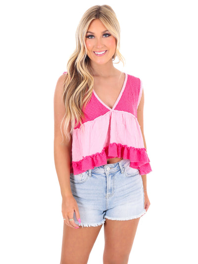 Stay with Me Babydoll Crop Top