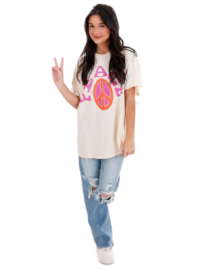 Peace Sign Thrifted Tee
