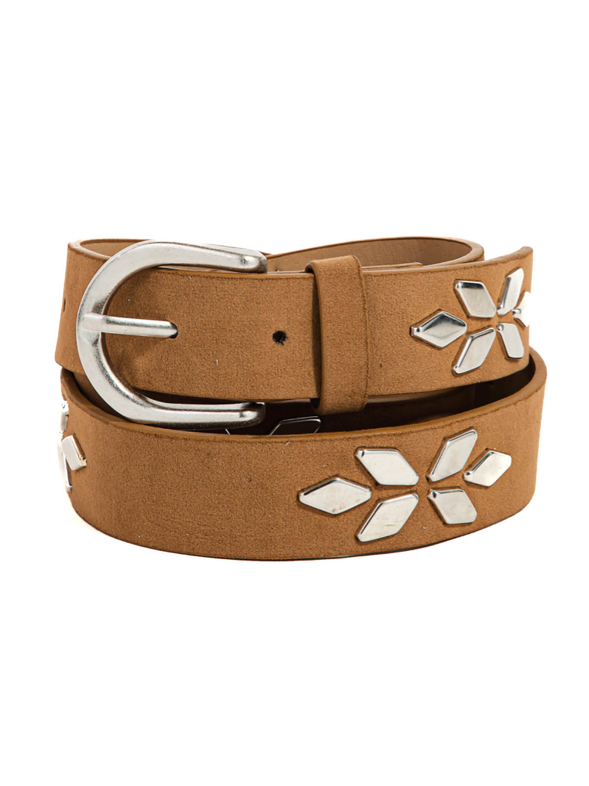 Faux Leather Flower Stud Fashion Belt