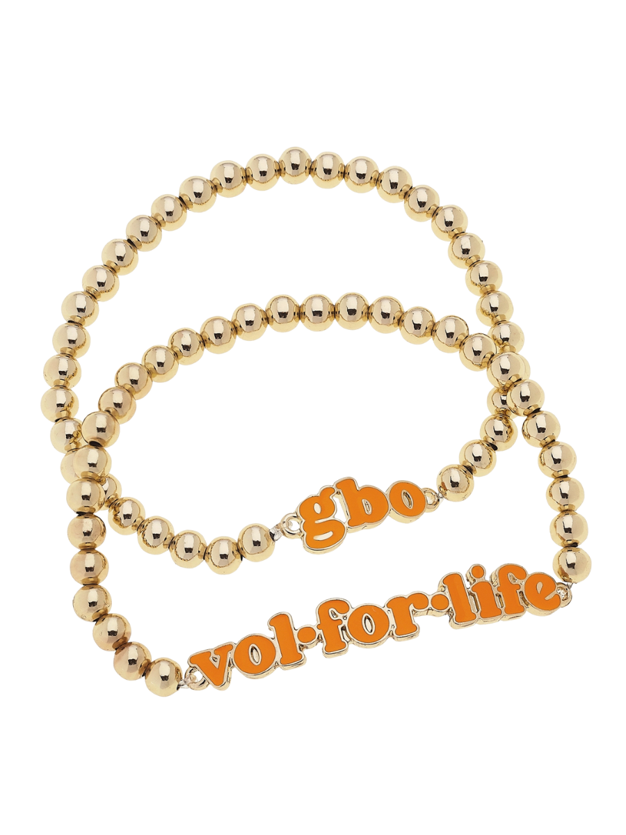 Tennessee Vols Slogan Ball Bead Bracelet