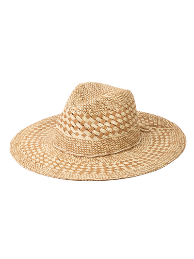 Checkered Straw Weave Sun Hat