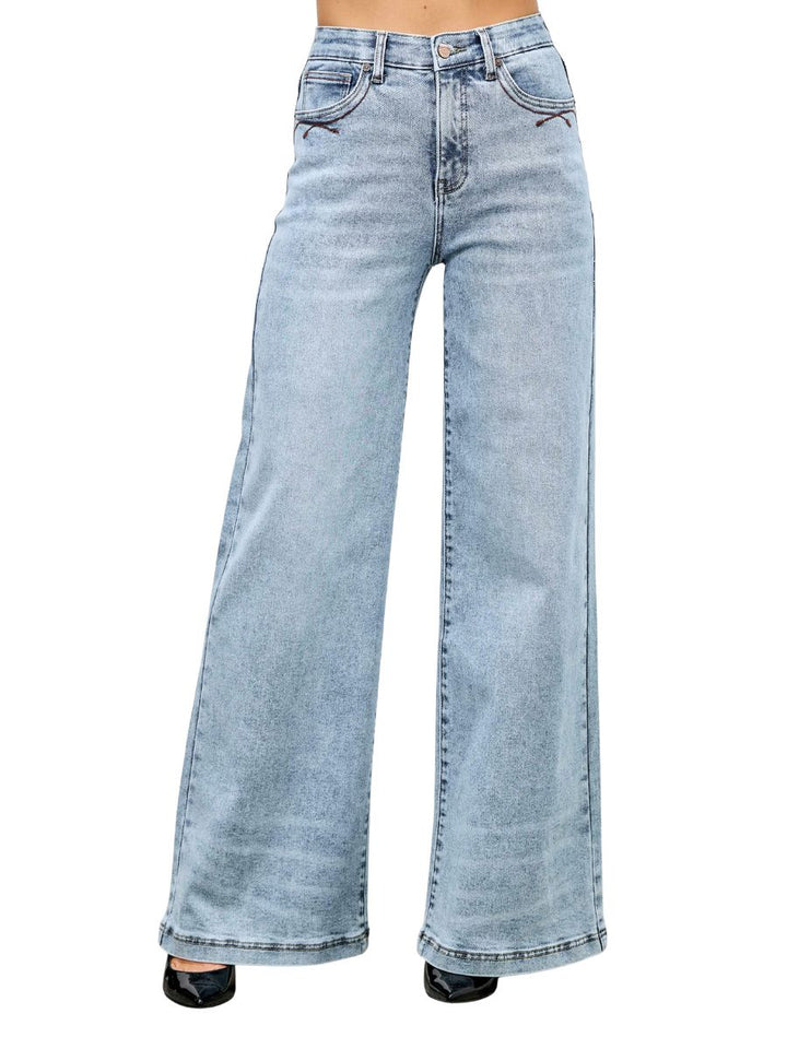 Relaxed High Rise Wide Leg Jeans