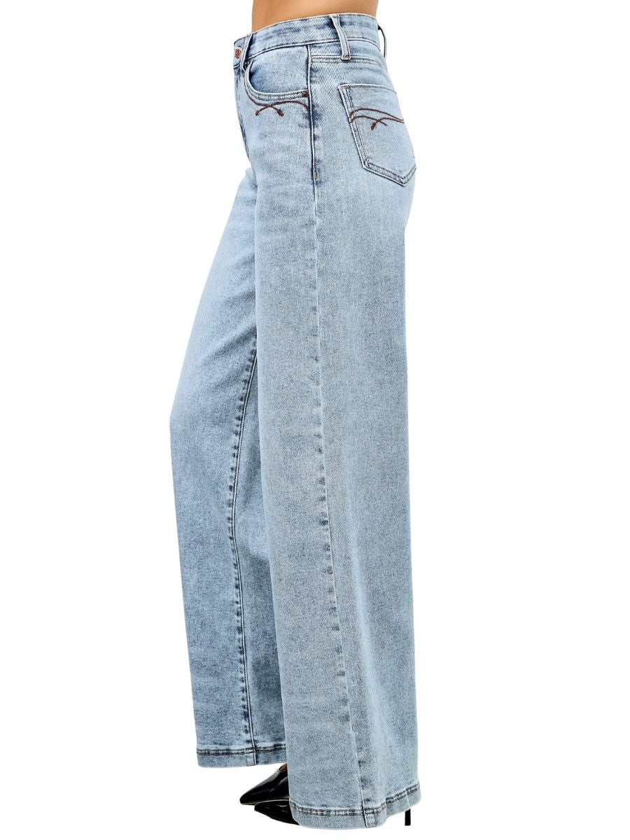 Relaxed High Rise Wide Leg Jeans