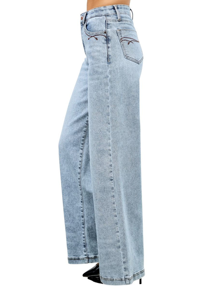 Relaxed High Rise Wide Leg Jeans