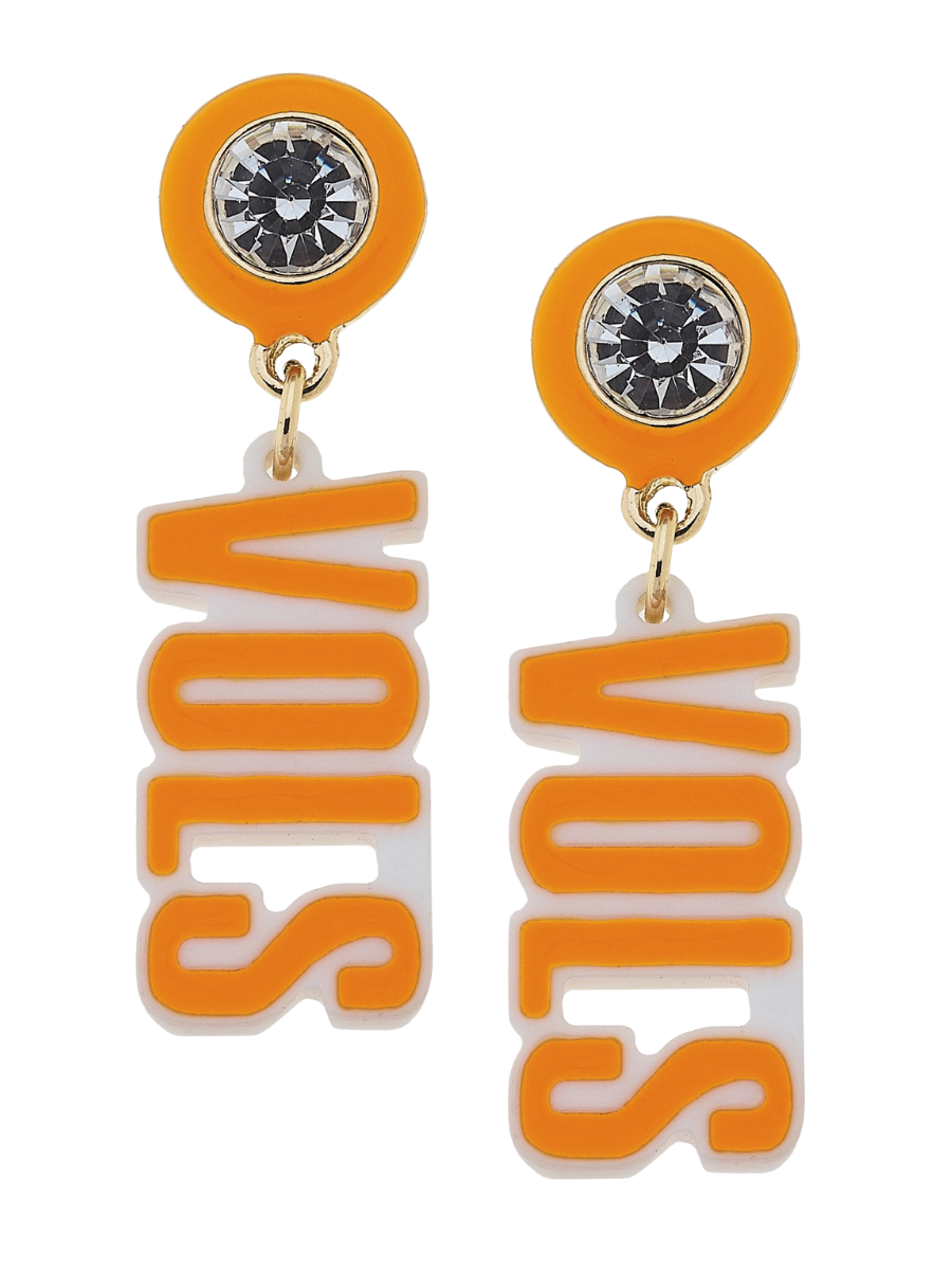 Tennessee Vols Resin Block Letter Earrings