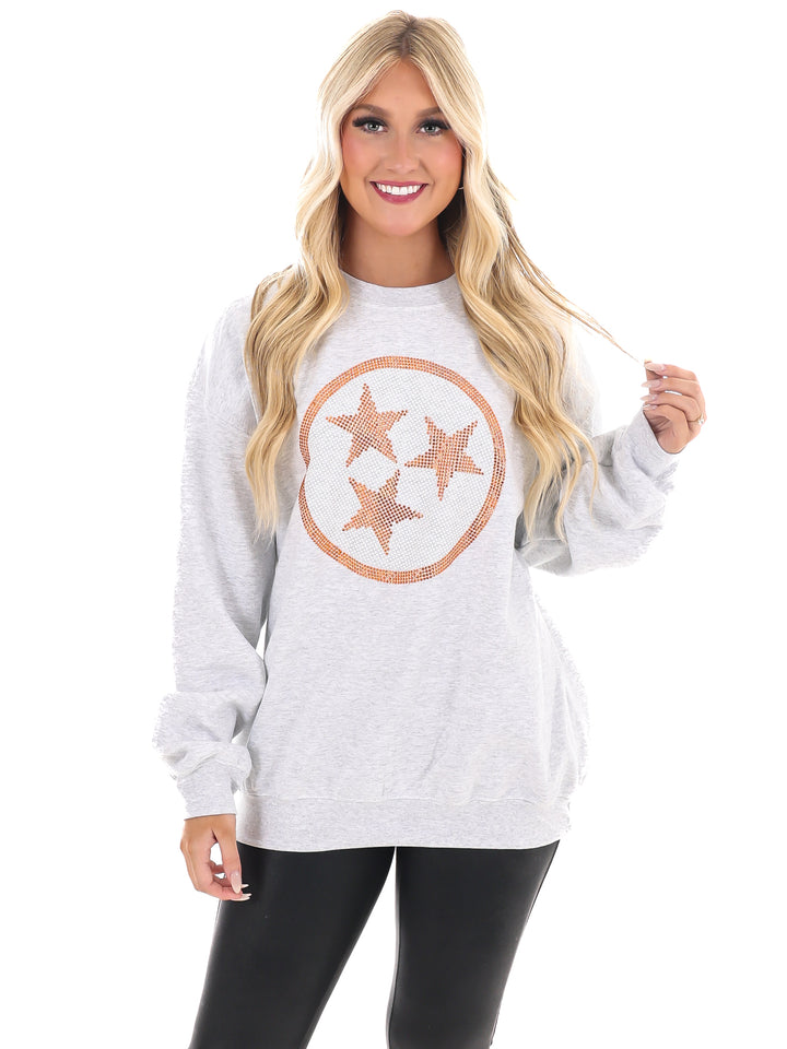 Rhinestone Tri-Star Sweatshirt