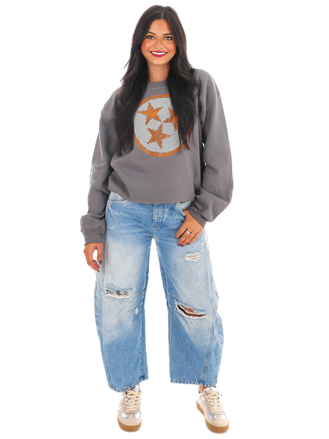 Rhinestone Tri-Star Sweatshirt