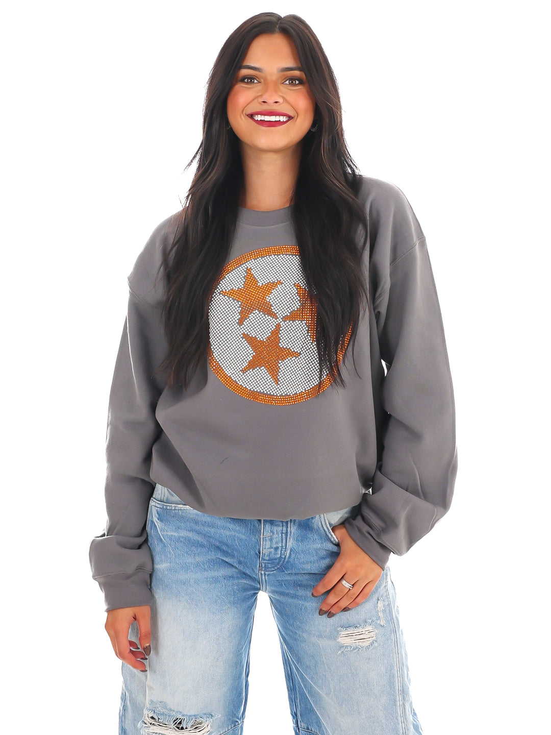 Rhinestone Tri-Star Sweatshirt