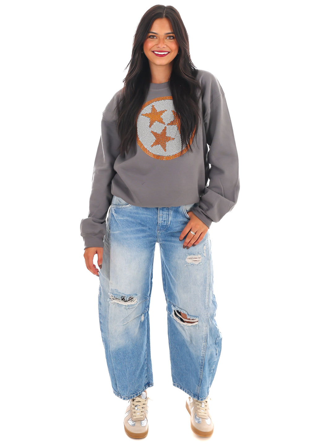 Rhinestone Tri-Star Sweatshirt