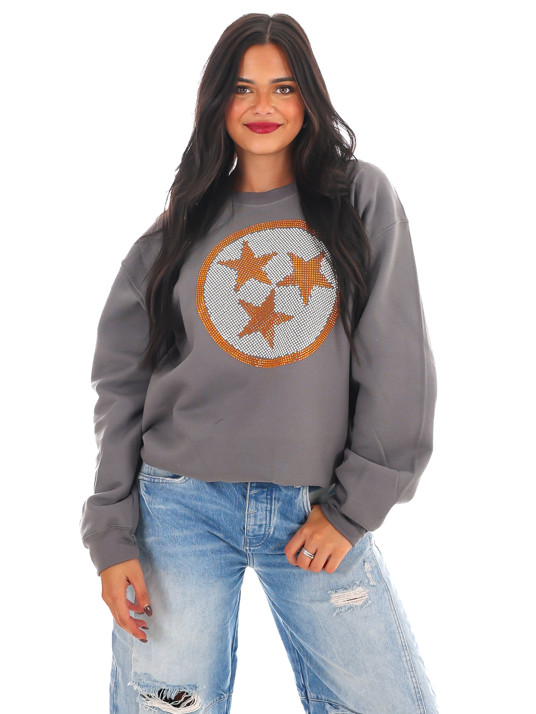 Rhinestone Tri-Star Sweatshirt