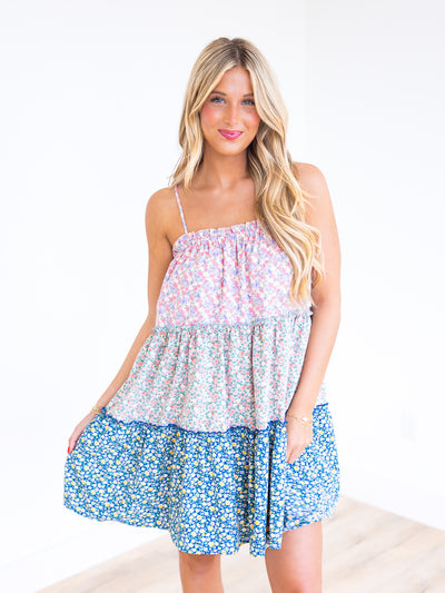 Give Me A Reason Floral Colorblock Dress