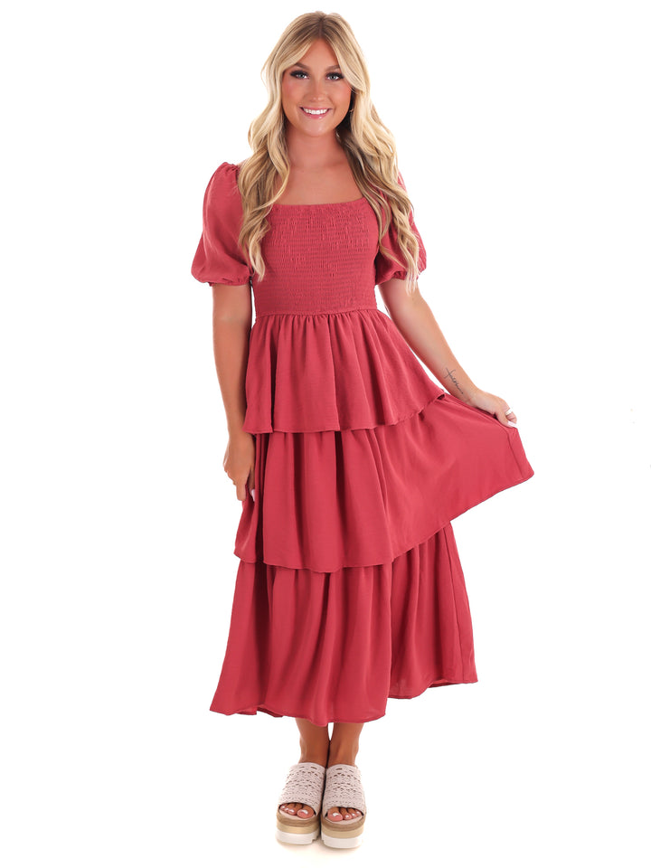 Set Yourself Free Ruffled Midi Dress