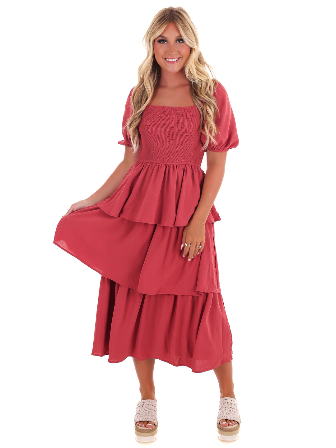 Set Yourself Free Ruffled Midi Dress