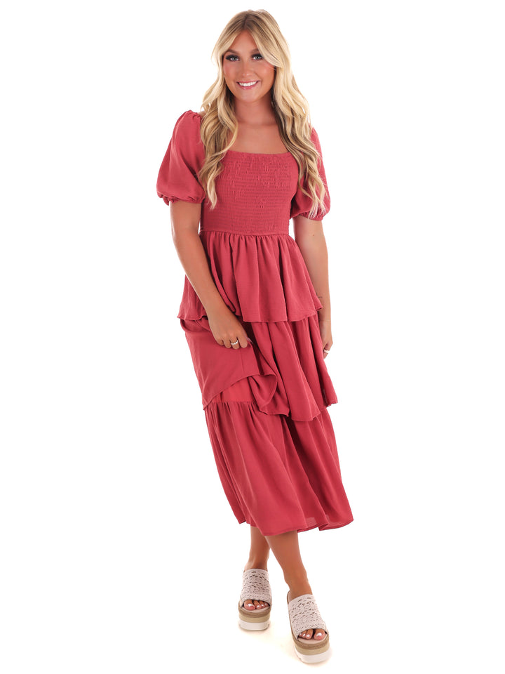 Set Yourself Free Ruffled Midi Dress