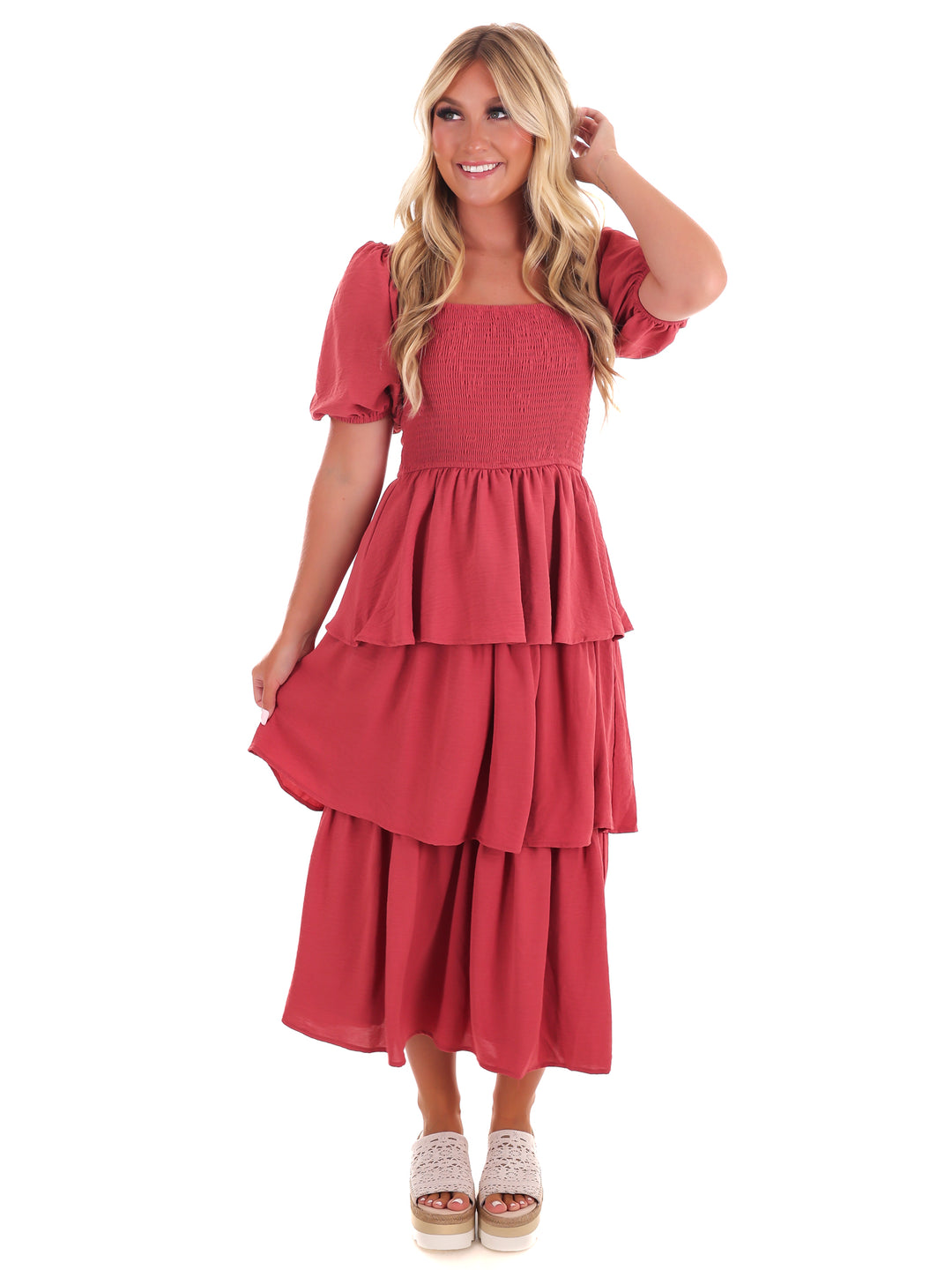 Set Yourself Free Ruffled Midi Dress