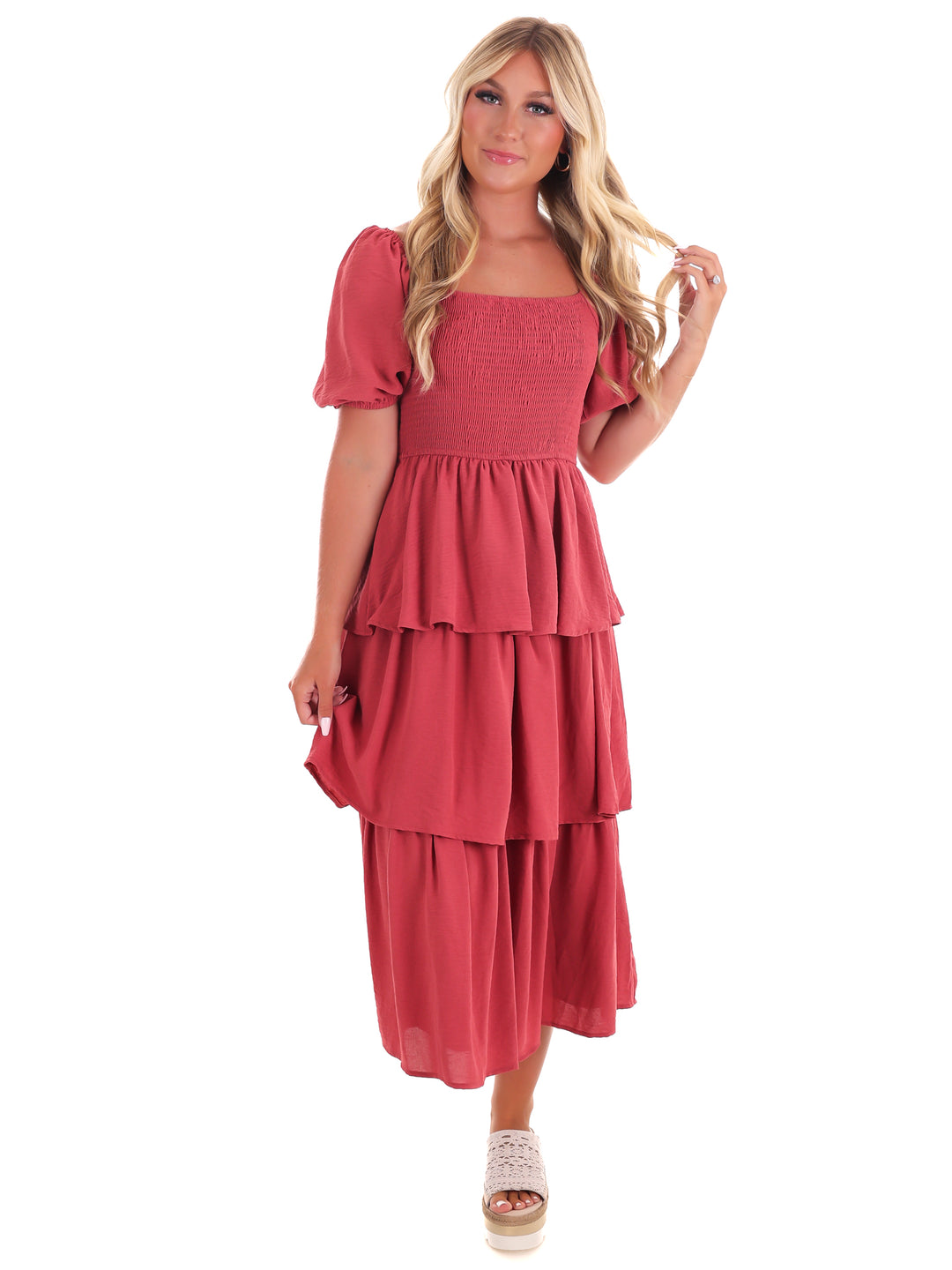 Set Yourself Free Ruffled Midi Dress