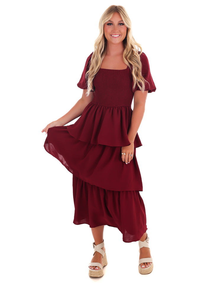 Set Yourself Free Ruffled Midi Dress