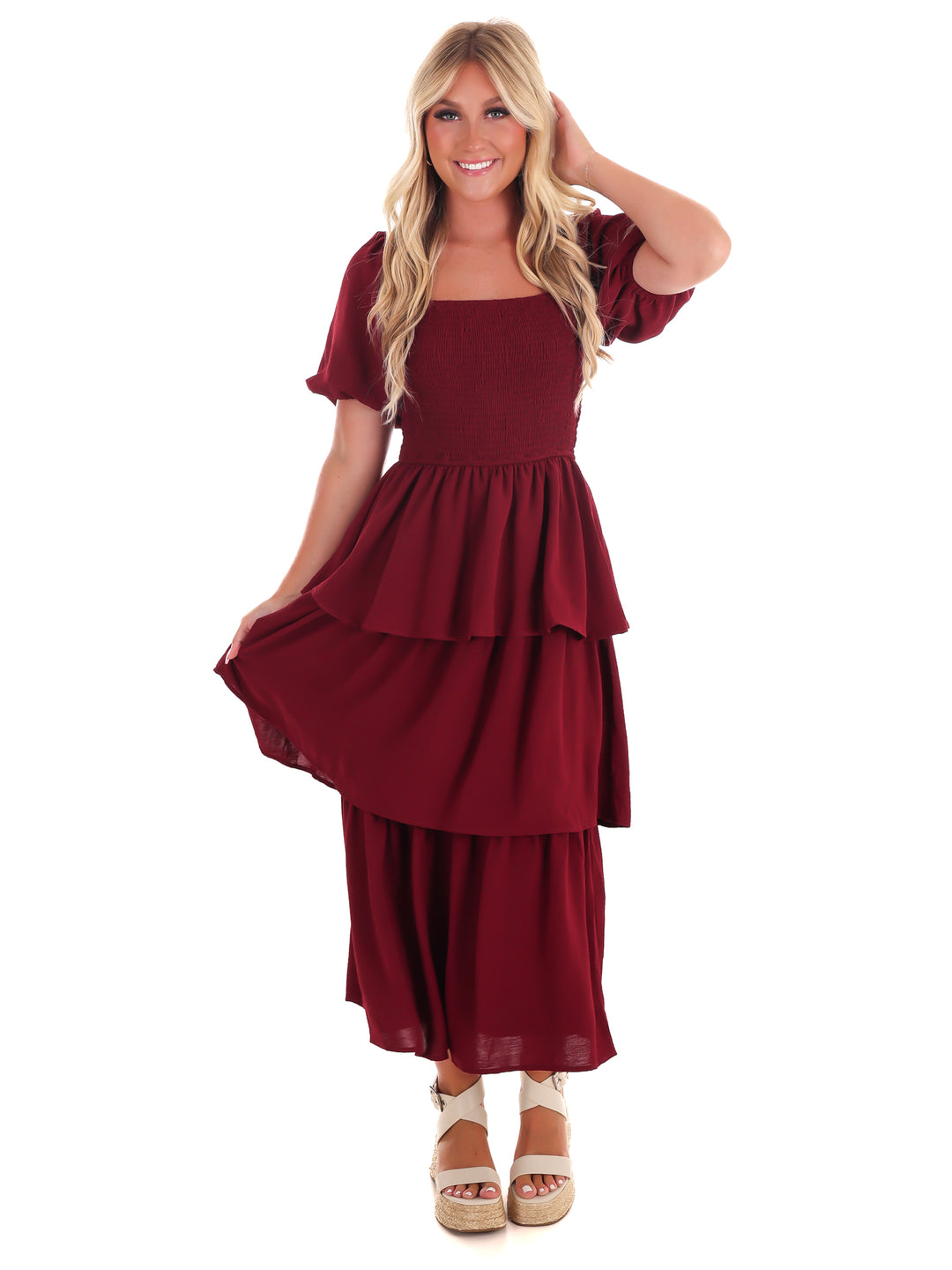 Set Yourself Free Ruffled Midi Dress