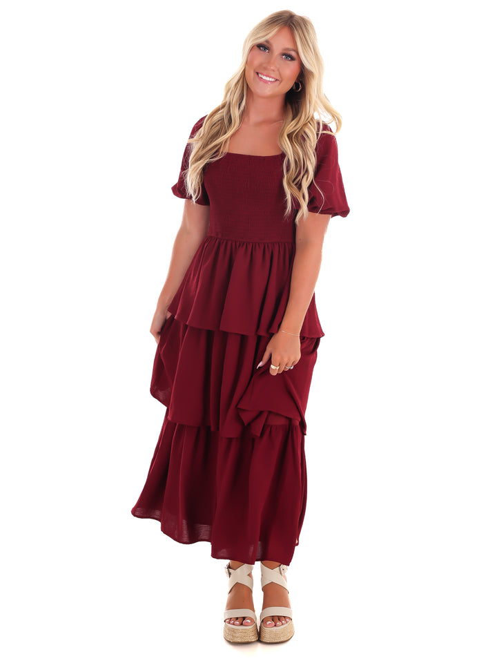 Set Yourself Free Ruffled Midi Dress