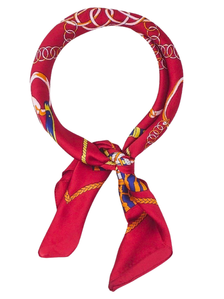 Vintage Horse-Bit Print Scarf