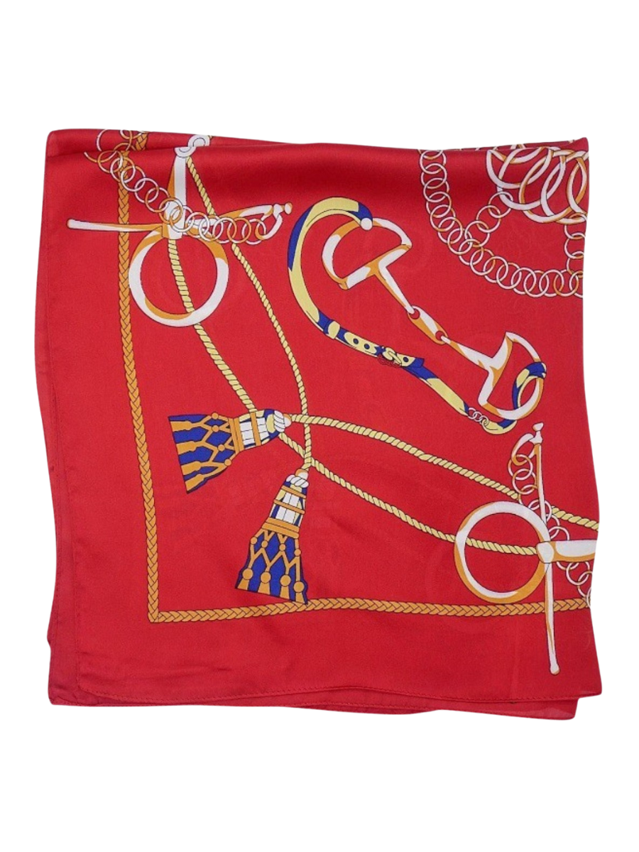 Vintage Horse-Bit Print Scarf