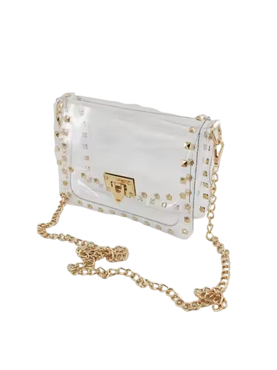 Clear Rivet Crossbody Purse