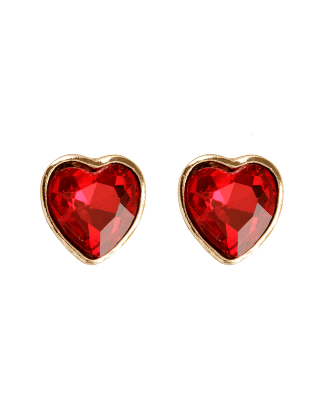 Rhinestone Heart Stud Earrings