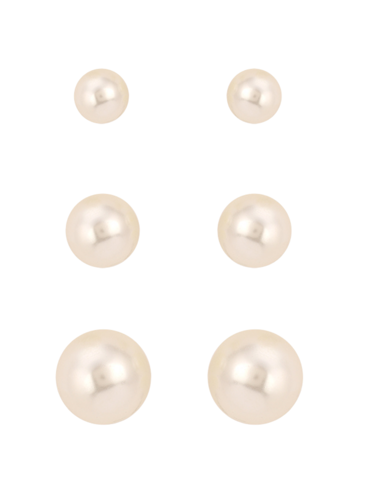 3 Pair Pearl Earrings