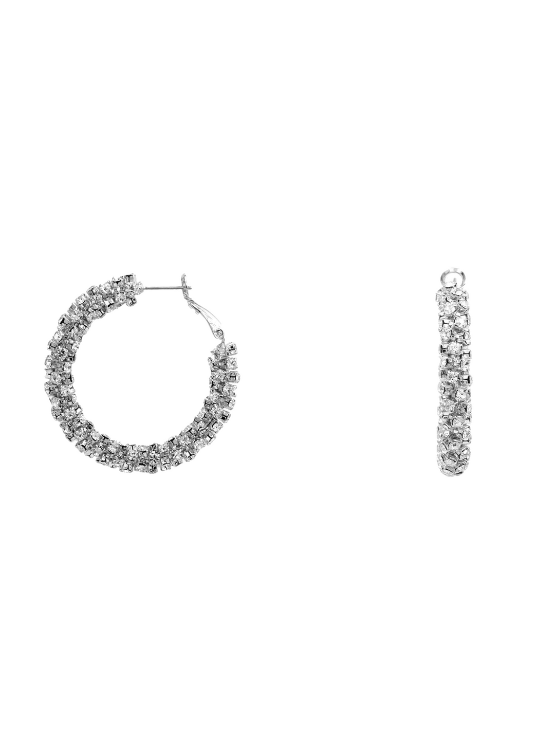 Pave Chain Wrapped Hoop Earrings