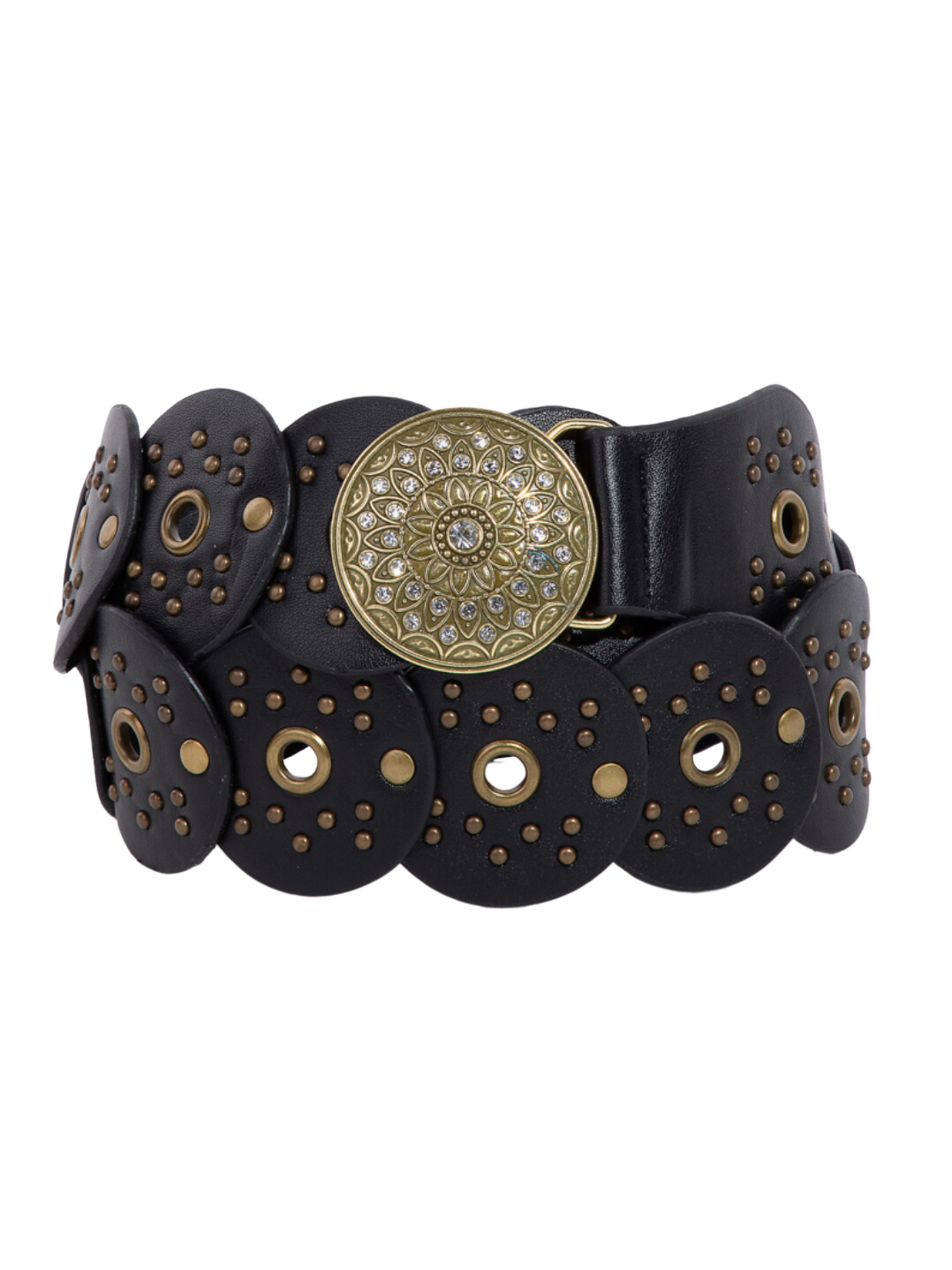 Oversized Studded Circle Disc Belt