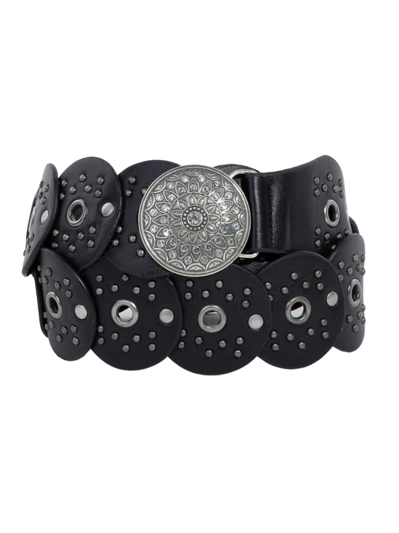 Oversized Studded Circle Disc Belt