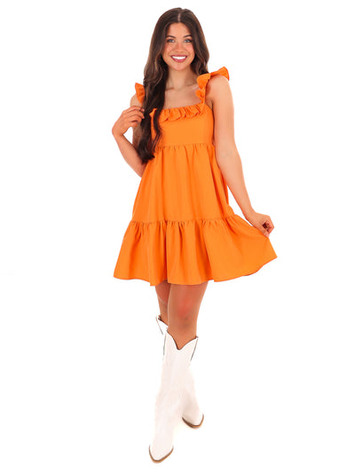 Touchdown Throwdown Ruffle Mini Dress