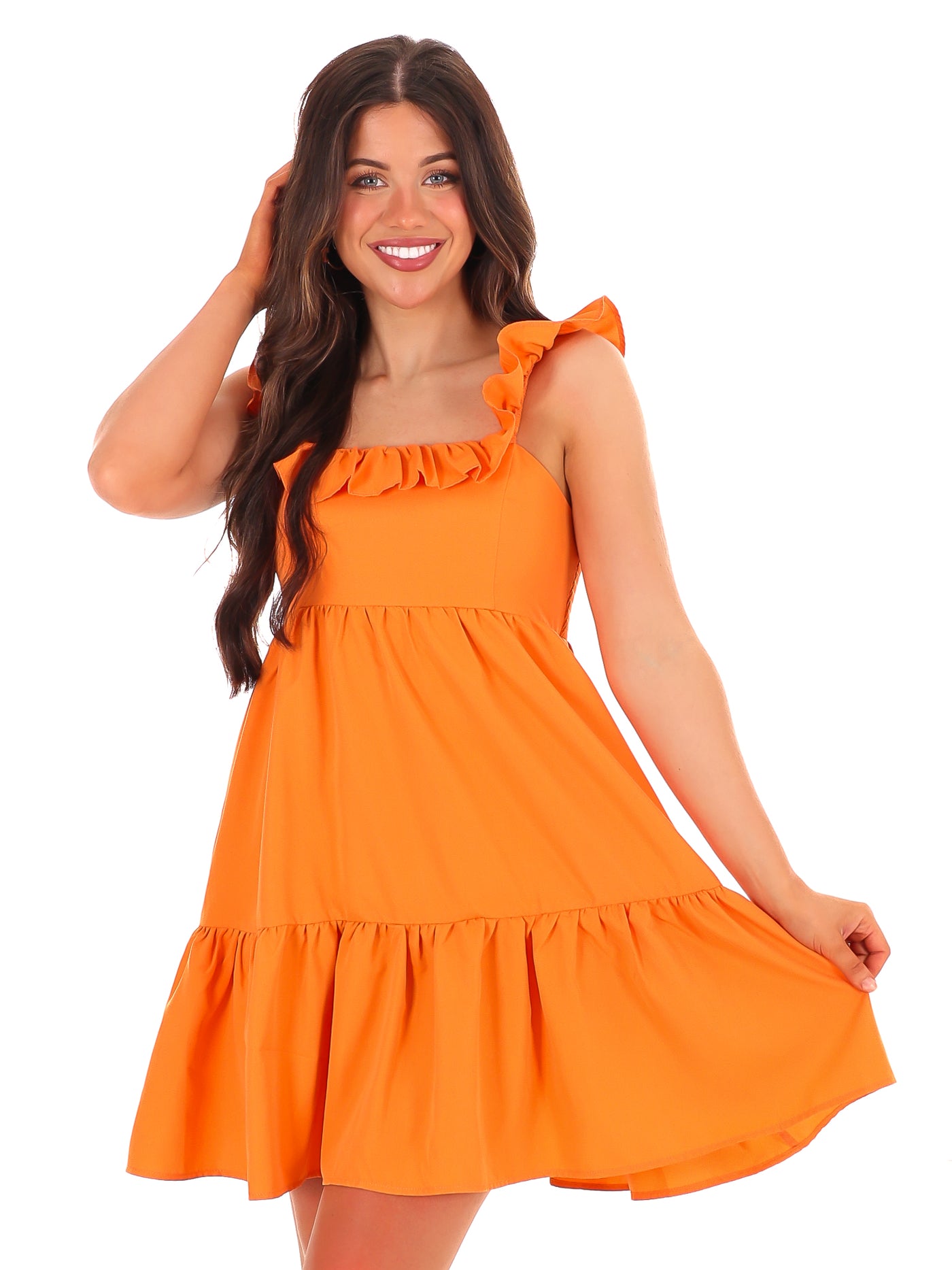 Touchdown Throwdown Ruffle Mini Dress