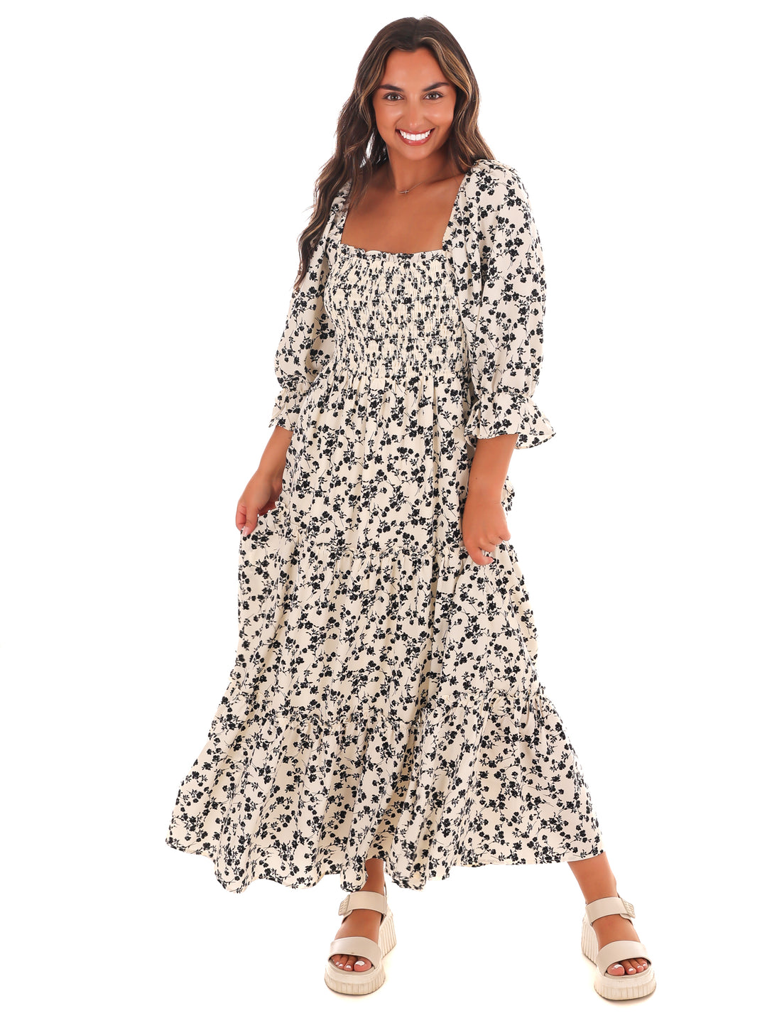 Nice to Know You Floral Midi Dress