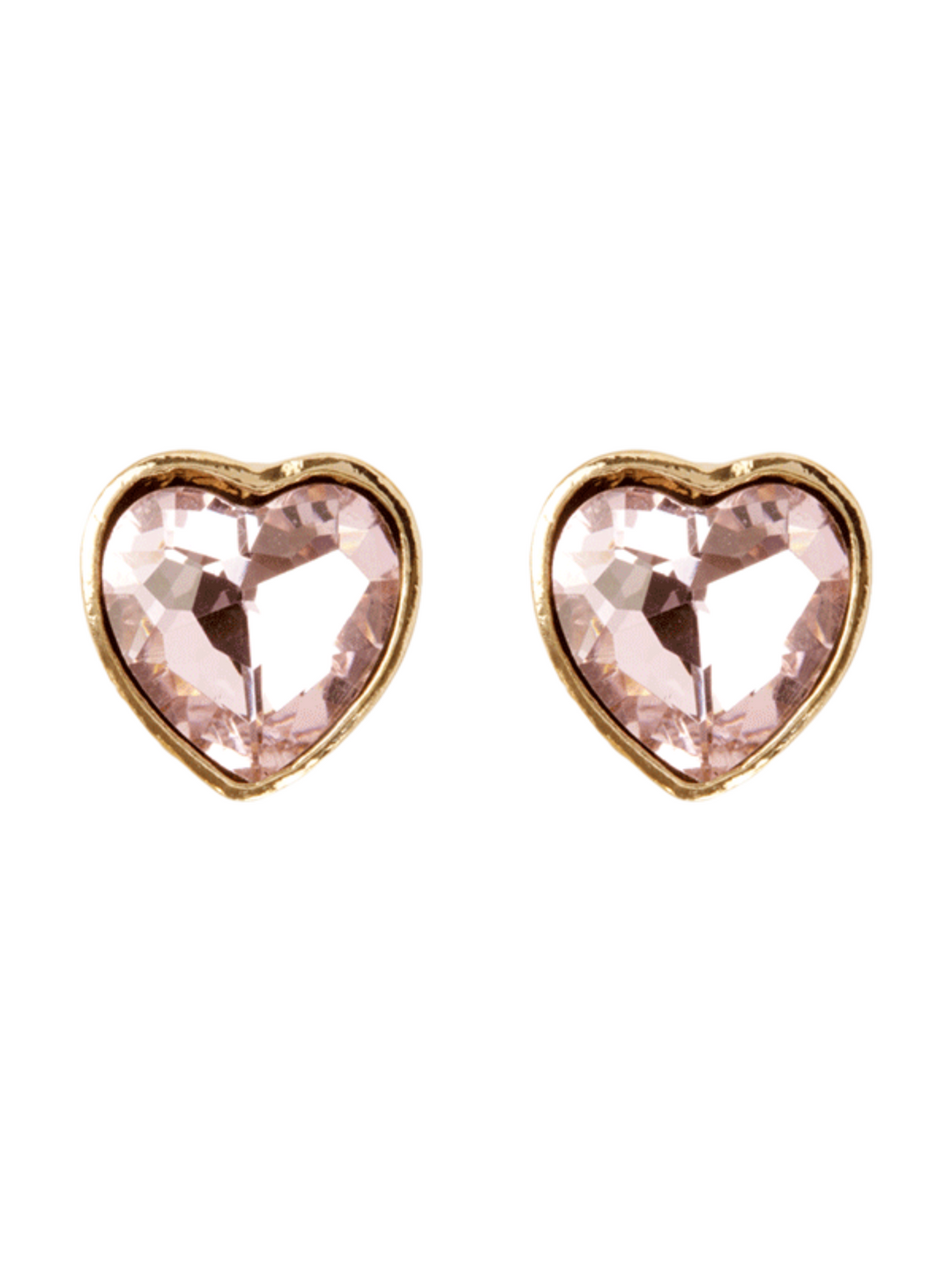 Rhinestone Heart Stud Earrings