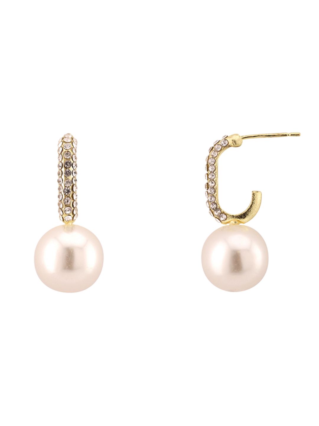 Pearl Semiprecious Hoop Earring