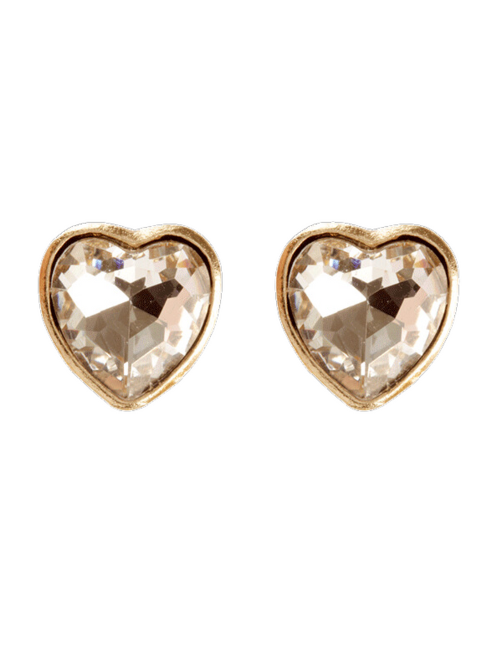 Rhinestone Heart Stud Earrings