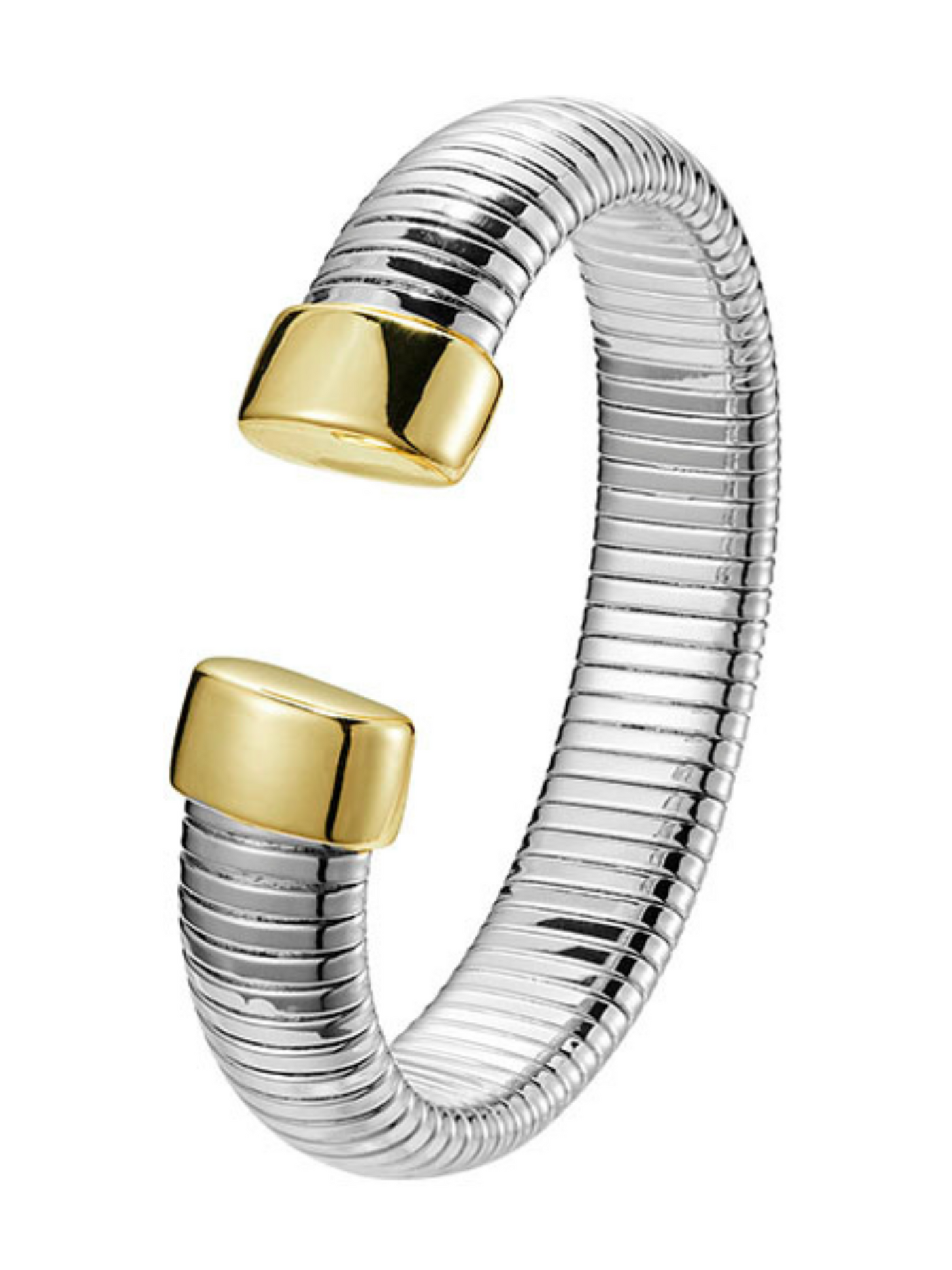 Two Tone Flexible Omega Cuff Bracelet