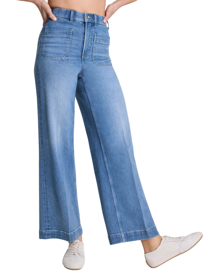 SPANXshape™ Authentic 360 Cropped Wide Leg Jeans with Patch Pockets