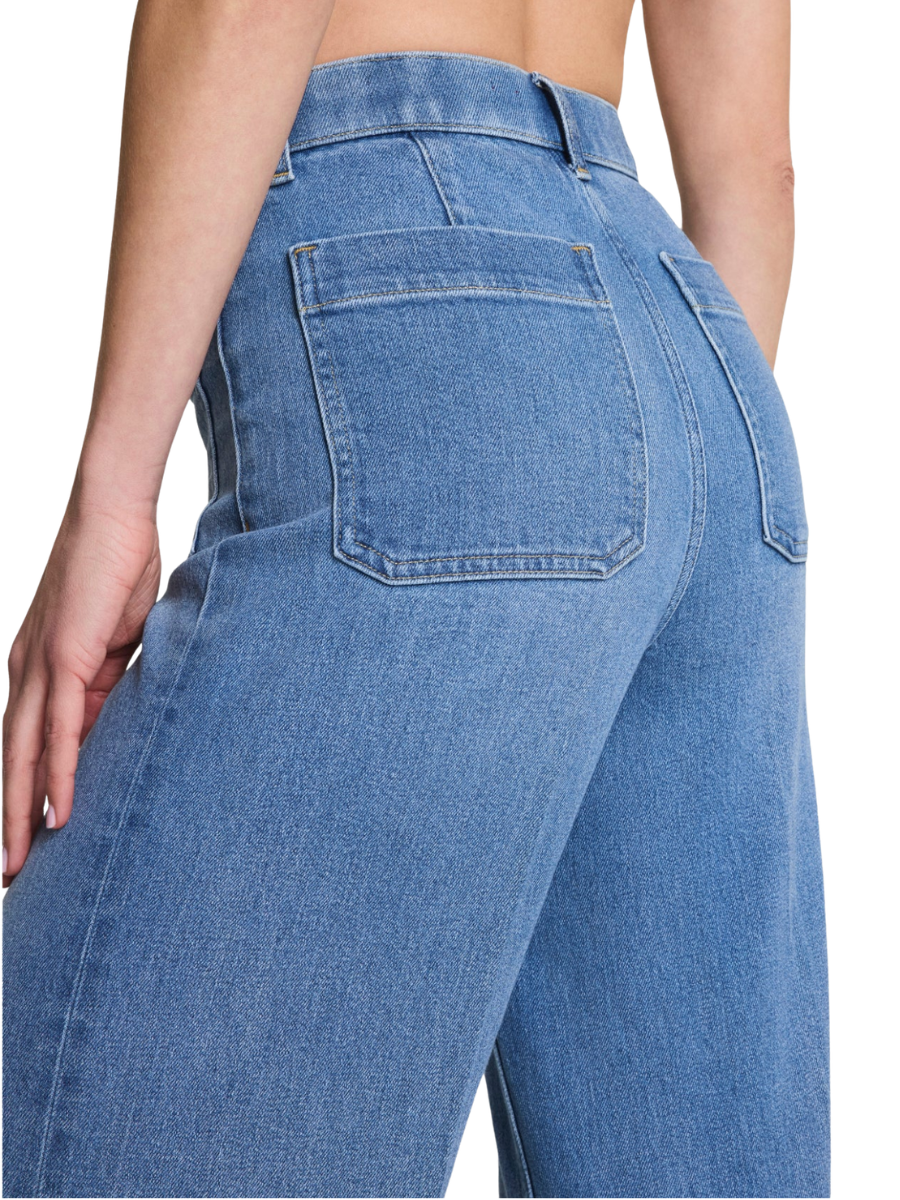 SPANXshape™ Authentic 360 Cropped Wide Leg Jeans with Patch Pockets