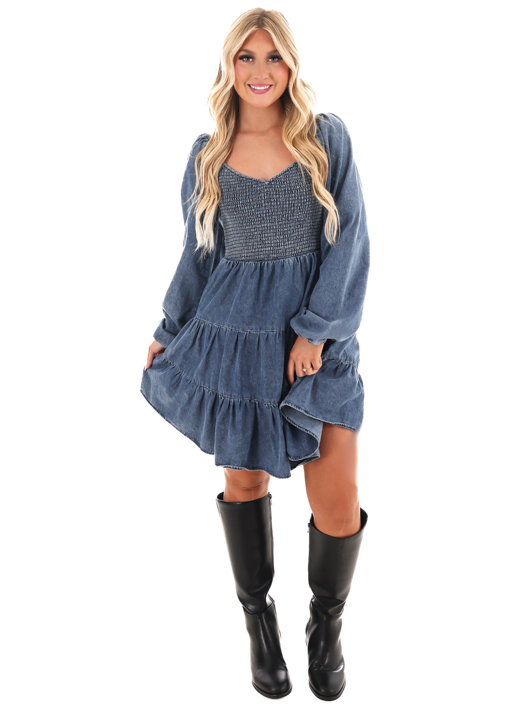 Overtime Denim Mini Dress